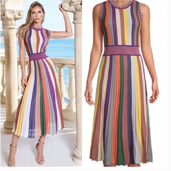 NEW Allison New York Anthropologie Multicolor Striped Sleeveless Knit Maxi Dress - Picture 1 of 10